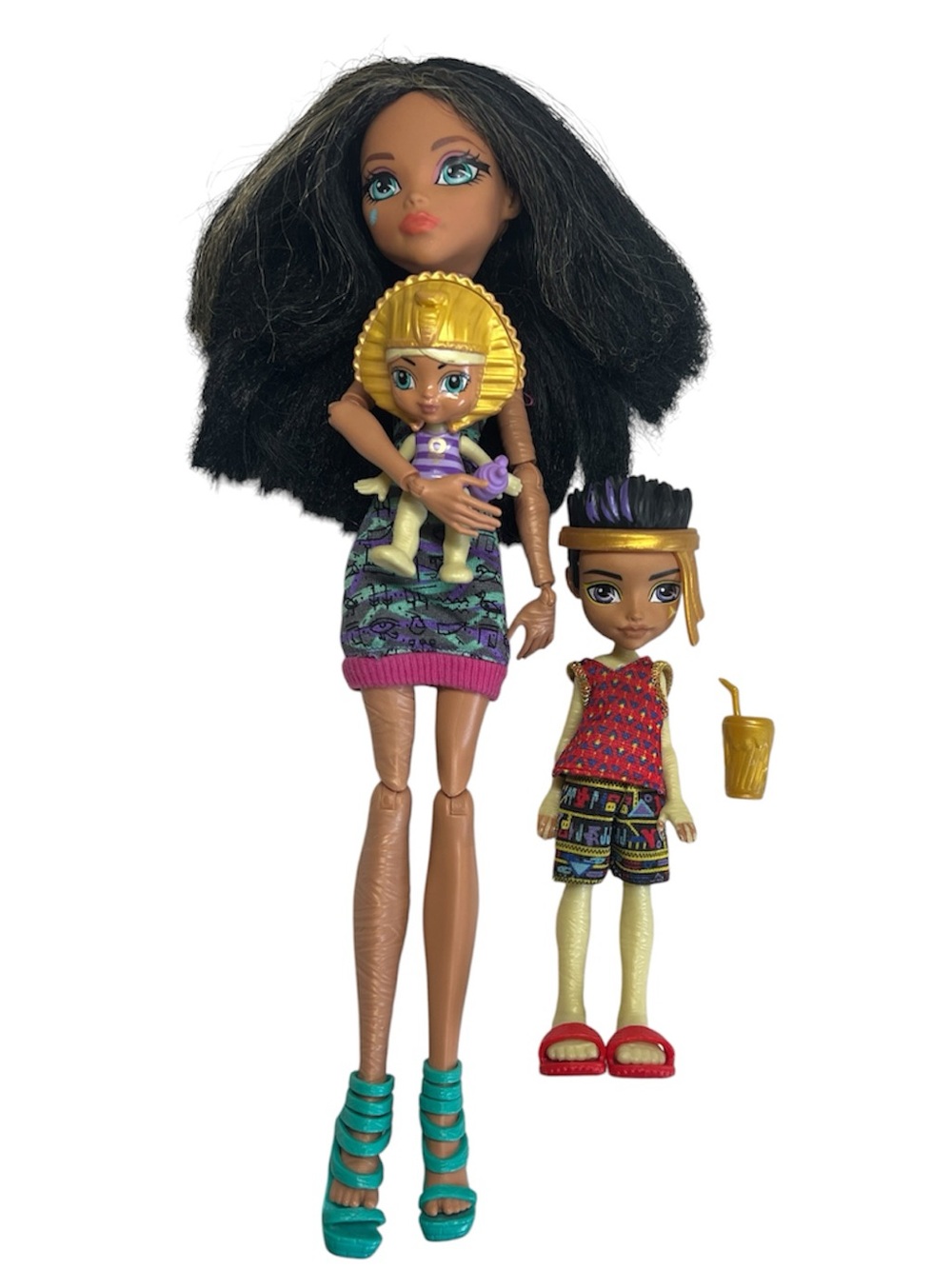 Monster high Doll Family Cleo, Lux & Sandy De Nile With Accessories